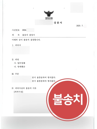 명예훼손죄처벌 | 명예훼손·업무방해 고소에도 불송치로 사건 마무리