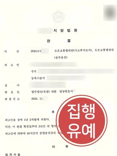 뺑소니변호사 | 예상치 못한 야간 추돌사고 후 미조치, 집행유예로 방어
