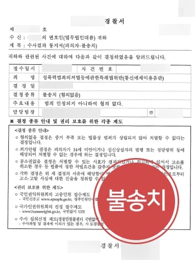 [통신매체이용음란죄 불송치] 게임 중 피해자에 성적 욕설 담긴 채팅 보낸 피의자 경찰 단계 종결 성공사례